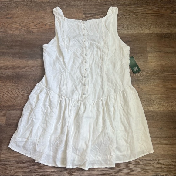 Women's Drop Waist Mini Sundress - Wild Fable™ White XL: Rayon Linen Blend - Picture 2 of 7